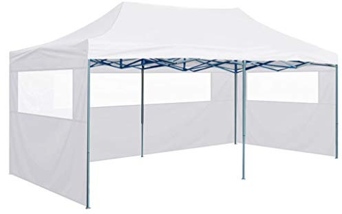 Tidyard Fällbart paviljon, professionellt partytält, pop-up-paviljong, trädgårdstält med 4 sidoväggar med genomskinliga fönster, popup-festtält, vikat tak av 600D oxfordtyg med PVC-beläggning,
