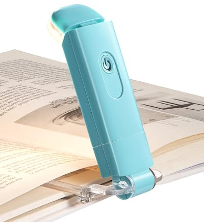 DEWENWILS Luce per Lettura Libri a Letto, Luce da Lettura a LED portatile con clip, 4 Luminosità regolabili, 2 Colori (Ambra/Bianco) Lampada Lettura ricaricabile USB, perfetta per Amanti dei Libri