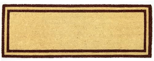 Casa Service SOGLIA Paillasson en coco naturel rectangulaire 40 x 120 cm Fond en caoutchouc PVC pour entrée Résistant Lavable Antidérapant (Marron)