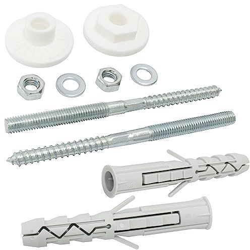 AERZETIX - C67233 - Kit di fissaggio (10 pezzi) per lavabo sospeso vite/prigioniero Ø8x120mm a doppia filettatura - tassello Ø12x80mm in poliammide - lavello sanitario calcestruzzo mattone