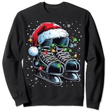 Christmas Hockey Skates, Ice Hockey Christmas Sweatshirt