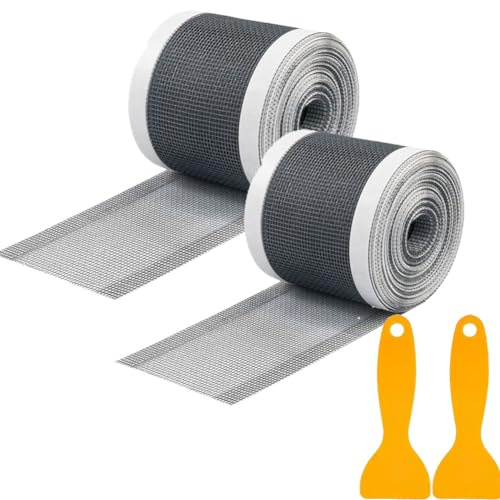 Filtre à Cheveux Douche 70mm x 10m Tamis d'évacuation jetable Filtre à Cheveux Autocollant Filtre d'évacuation de Douche Mesh avec spatule en Plastique pour Douche Baignoire Bain,2 pièces