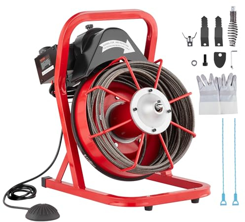 VEVOR Manual50FT 3/8IN 1700rpmAbierto Desbloqueador de Tuberías