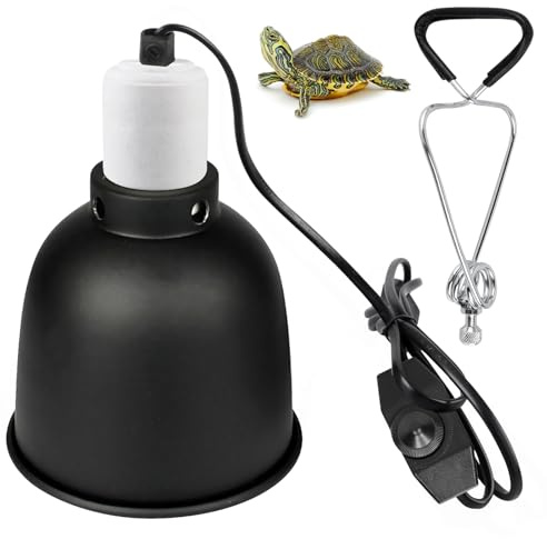 Lampada Da Terrario In Alluminio 5,5 Pollici Lampada Riscaldante Tartaruga, Lampada Riscaldante Per Terrario Lampada Riscaldante Terrario Cupola Presa Per Lampada Terrario Per Tartaruga, Lucertola,