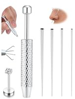 Chriscoco 14G/16G/18G/20G Piercing Avsmalnande ASTM F136 Titan Piercing Insättningsverktyg Öra/Näspiercing Kit Labret Insättningsverktyg Piercing Ombytesverktyg för läpp/ögonbryn/bröstvårta/tunga, 14G