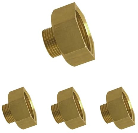 Boutté – Mamelon laiton réduit femelle 26x34 vers mâle 20x27 – Raccord plomberie/arrosage – Laiton massif (Lot de 4)