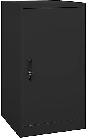 vidaXL Armario para Sillas de Montar Monturas con Estante Casillero Equipo de Hípica Cuarto de Arreos Almacenaje Acero Negro 53x53x105 cm