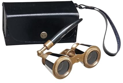 2.5 Inch Opera Glasses - Binoculars for Adults & Kids, Mother of Pearl & Brass, Pocket Size, Bird Watching, Hunting