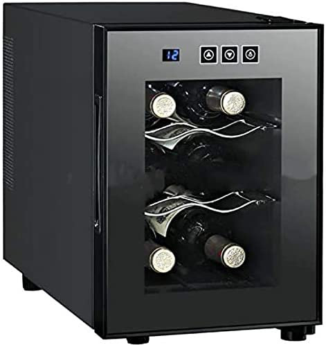 KRASS Wine Cooler 6 Bottles Constant Temperature Wine Cabinet With Tempered Glass Door Fridge With Energy Saving Quick Cooling Push-button Control Panel High-brightness LED Cold Light,Collector88