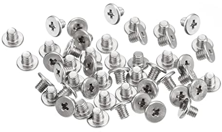 sourcing map M3-0,5 x 3 mm 50 viti a testa rotonda piatta in acciaio inox 304 Phillips Drive viti per macchina di fissaggio hardware per collegamento mobili