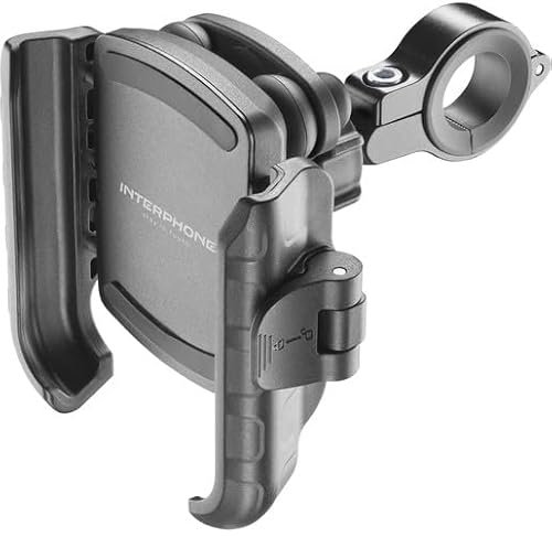 INTERPHONE SMCRAB24PRO - Supporto Universale Porta Smartphone con Anti Vibrazione PRO da Moto - Alluminio - Orientabile a 360 per Manubrio Tondo di Diametro 16/30 mm