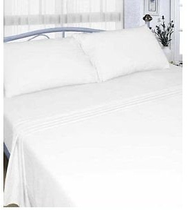 Rayyan Linen Drap plat en flanelle thermique 100 % coton brossé doux pour lit double Blanc