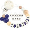 Kowlone Cadenas Chupetes Personalizado para Bebé con Nombre Silicona Ratón Chupetero Niño Chicas(Azul Marino)