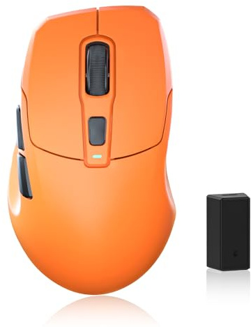 Uranus trådlös spelmus, 26 000 DPI, 8 K pollningsfrekvens, Tri-Mode 2,4 GHz/USB-C/Bluetooth ergonomisk mus, webbdriven, iskylande beläggning, uppladdningsbara spelmöss för laptop/PC/Mac/surfplatta