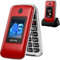 CHAKEYAKE 4G Flip Phone For Elderly Big Button Senior Mobile Phones With Dual 2.8+1.77 Color Large Fonts, SOS Button,1200 mAh Battery SIM Free Unlocked Pay As You Go Mobile Phone (Red)