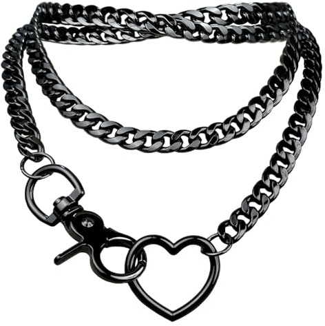 ZENGSING Collier Coeur pour Femme Anneau torique Pendentif D'amour pour Femme Hypoallergénique Collier Tour De Cou Punk Avec Pendentif Chaîne en forme de cœur Colliers De Gothique Pour Femme