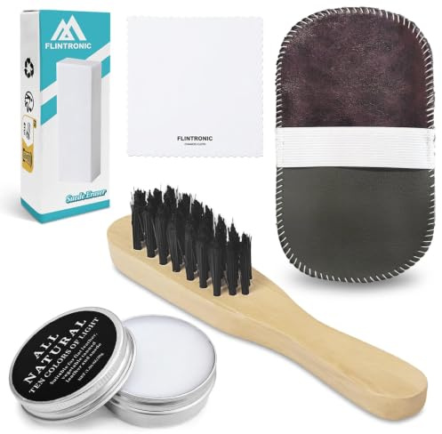 flintronic Mocka & Nubuck rengöringssats, mockarengörare med borste, ren polering skötsel och återställning av läderstövlar, kläder, skor, handväskor och hattar