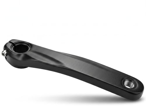 Bras de manivelle gauche, Manivelle de vélo en alliage d'aluminium, 1 pièce creux en alliage d'aluminium de rechange pour pédalier de vélo VTT, design léger et rigide pour réparation de vélo (noir)