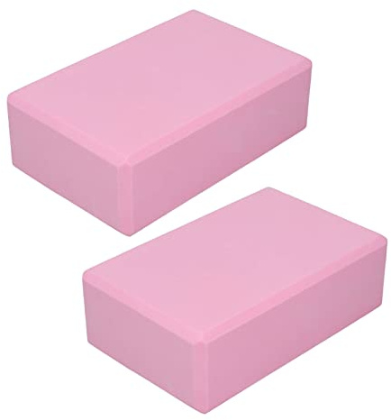 Aumotop Skumrosa Yogablock Nonslip 2-pack för Meditation Yoga Pilates Stabilitetsstöd 15 X 22,5 X 7,5 Cm