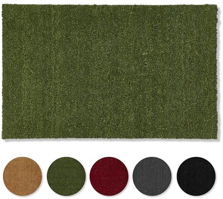 Carpido Alfombrilla Antideslizante de Coco - atrapa Suciedad antibacteriana - para Zonas Exteriores Cubiertas - Fibras Naturales sostenibles - 100% Coco - 40x60 cm - Verde