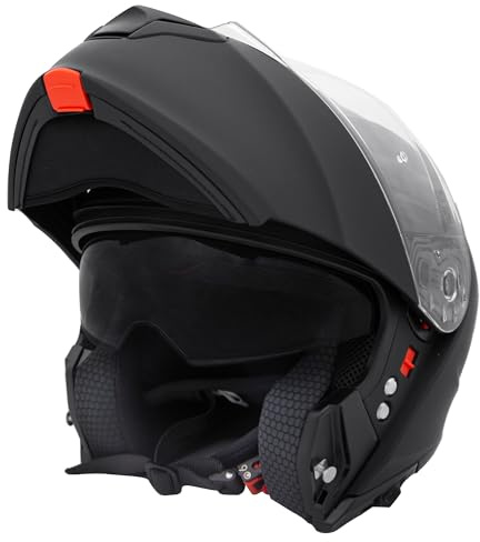 Zorax Matt Black L (59-60cm) ZOR-838 Double Visor Modular Flip up Front Motorcycle Motorbike Helmet ECE 2206 Approved