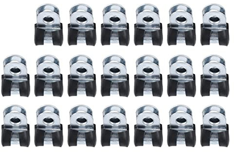 Packung mit 20 Schlauchschellen Befestigungsteile andere Befestigungselemente 304 Edelstahl-Kabelschellen Korrosionsbeständige Wiederverwendbare R-Hoop-Rohrschelle(8mm)