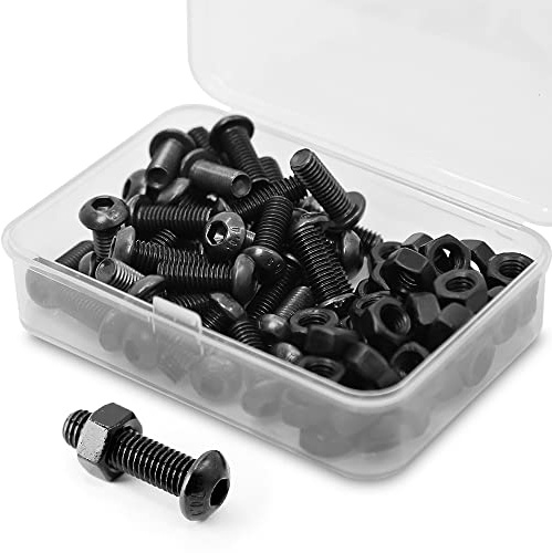 Juego de 40 tornillos y tuercas M6 x 10 mm, tornillo hexagonal de acero aleado de 10,9 grados, rosca completa