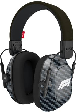 Alpine Racing Pro Earmuff F1® Kapselgehörschutz für Erwachsene - Wiederverwendbarer Gehörschutz für Motorsportveranstaltungen und laute Umgebungen - Lärmreduzierung von 26 dB - Hochwertiges Karbon