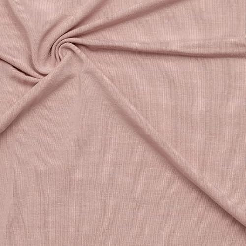 STOFFKONTOR Bambus Stretch Jersey Stoff - Öko-Tex Standard 100 - Meterware, Farbe Rose - zum Nähen von Bekleidung, Deko uvm.