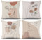 ASDCXZ Boho Housses de Coussin 40x40 cm, Lot de 4 Moderne Abstrait Art Ligne Fille Fleur Beige Housses de Coussin décoratives Lavable Lin Textile Taie d'oreiller
