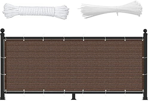 YANHONG Protezione della Privacy Schermo 135x250cm(53x98inch) Recinzione Copertura Schermante per Balcone Privacy Anti-UV Facile da Installare per Recinzione, Marrone