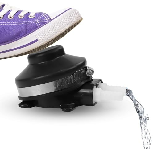 Stanew Foot Water Pump, Wash Basin RV Toilet Marine Foot Press Pump, Bilge Self Priming Pump with 1/2 Flexible Hose - 2.2 GPM for Outdoor Van Adventures in Marine RV Boat Galley Toilet Wash Basin