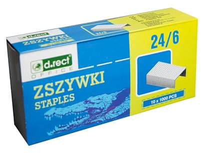 D.RECT 10x1000 Stück Heftklammern 24/6 | Klammern für Büroheftgeräte | Tacker Heftklammern | Hefter Klammern | Verpackung 10000 Stück