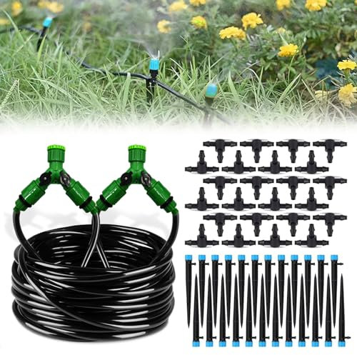 DAZZTIME Bewässerungssystem Garten,Automatisches Bewässerungssystem,30m Garten Bewässerung Kit,BewäSserungssets Micro,DIY Gartenbewässerung für Pflanzen Garten Gewächshaus Blumen,für Landschaft