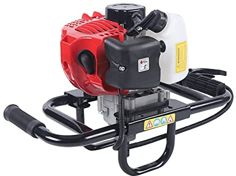 2-Stroke 52CC Ground Drill For Fence Posts, Trees, And Shrubs - Petrol Auger Fence Post Hole Borer Perfect For Garden, Orchard - Digger With 50.5 * 39 * 26cm Dimensions