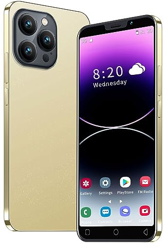 SanHii-S15Pro Téléphone Portable Pas Cher, écran HD 5.0 Pouces, 16GB ROM【128GB Extension】, Android 9.0, 3G/GSM Dual SIM, 3 Card Slots,GPS Bluetooth WiFi, Face Unlock Smartphone (SanHii-S15Pro-Golden)