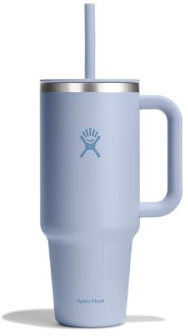 HYDRO FLASK - Travel Tumbler 1180 ml (40 oz) with Closable Press-In Straw Lid - Stainless Steel - Double Wall Vacuum Insulated - Splash resistant lid - Surf