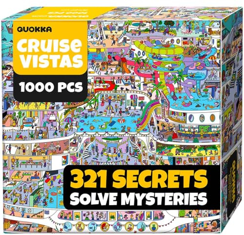 QUOKKA Puzzle 1000 Teile für Erwachsene - Kreuzfahrtaussichten - Hochwertige Boxverpackung mit Extra Lustigen Herausforderungen - Atemberaubendes Tiere Puzzle - Kreatives Geschenk zur Entspannung