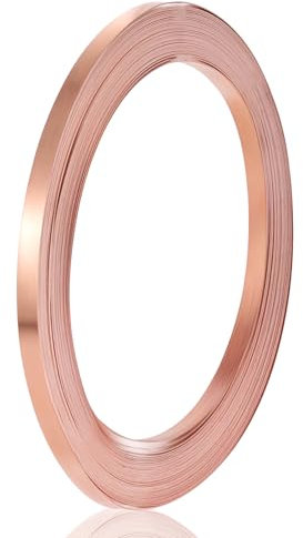 19.7Ft/6m Basteldraht 3 mm Flachkupferdraht Kupferblech Schmuckdraht Breiter Flacher Schmuck Einfassungsdraht Copper Wire für Bildhauerei Armatur Schmuckherstellung