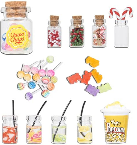 Wichtel Zubehör,15pcs Miniatur Wichtelzubehör Bade-Set oder 5 Stück Miniatur Weihnachten Süßigkeiten und Trinken Set Überraschungsbox Blindbox für Weihnachtsmarkt für Wichteltür Weihnachten Deko
