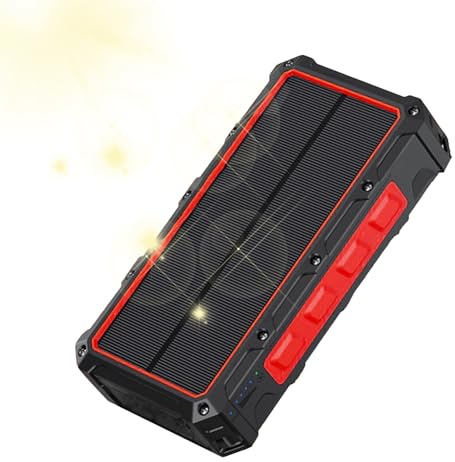 Solar Power Bank | 36 000 mAh telefonladdare powerbank | vikbar panelladdare med LED-ficklampor, inbyggda kablar, trådlös laddning, bärbart externt batteripaket för camping, vandring, fiske