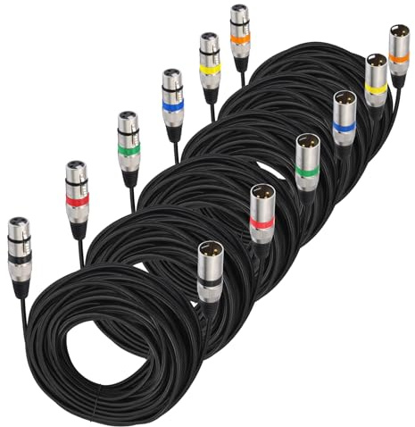 Cavo per microfono XLR, intreccio in nylon Premium cavo XLR simmetrico, cavo di collegamento per microfono DMX a 3 pin maschio a femmina, cavo per microfono DMX con preamplificatori/sistemi di