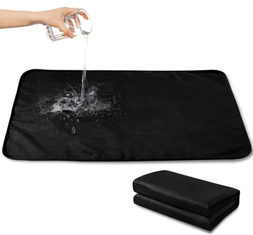 KISSAZ Waterproof Blanket for Couch Bed Cover, Black Blankets Waterproof and Stain Proof, Reversible Blankets for Bed, Machine Washable Double-Sided Bed Blanket (Black, 26''x36'')