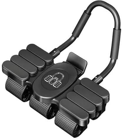 Ab Roller con Supporto Gomiti e Rimbalzo Automatico,Allenatore Addominali A 6 Ruote | Attrezzatura Esercizi Addominali Con Supporto Telefono Per Allenamento Fitness Addome Palestra