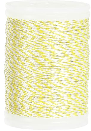 QUARKZMAN Hilo De Servicio para Cuerda De Arco Recurvo 120 Yardas / 110 m Nylon para Atar Cuerdas De Arco Recurvo Y Compuesto Punto De Nock Y Mira (Amarillo/Blanco)