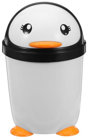 jojofuny Papelera de Plástico para Coche con Tapa Abatible Diseño Cubo Basura para Baño Escritorio y Oficina Contenedor Práctico y Decorativo