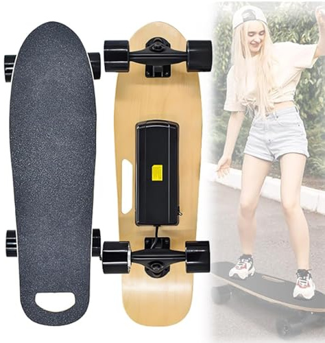 Cashwise Skateboard électrique avec télécommande, Vitesse maximale de 22 km/h, autonomie de 8 km, Skateboard Cruiser de Type Surf pour débutants, Adultes et Adolescents, 4 Vitesses réglables