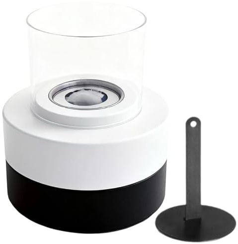 Foyer De Table D'extérieur – Bol À Feu Rond En Métal, Mini Source De Feu Décorative Avec Support | Lumière De Flamme Élégante Pour Jardin, Terrasse, Balcon, Accessoire De Maison Minimaliste Pour Salon