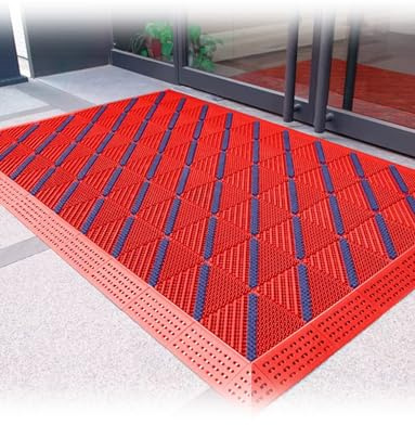 Generico Tappetino for porta d'ingresso anteriore impermeabile rosso, tappeto antiscivolo for cattura sporco, tappetino for esterno for patio e giardino(Blue,60x90cm)