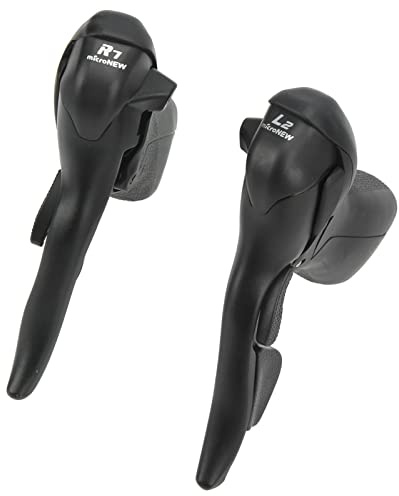 Vvikizy 2st Aluminiumlegering Cykelväxel och Bromsspakar Slitstarka 7 8 9 Hastighets växlings- och Bromsspakar för Landsvägscykel PVC-grepp Lämplig för